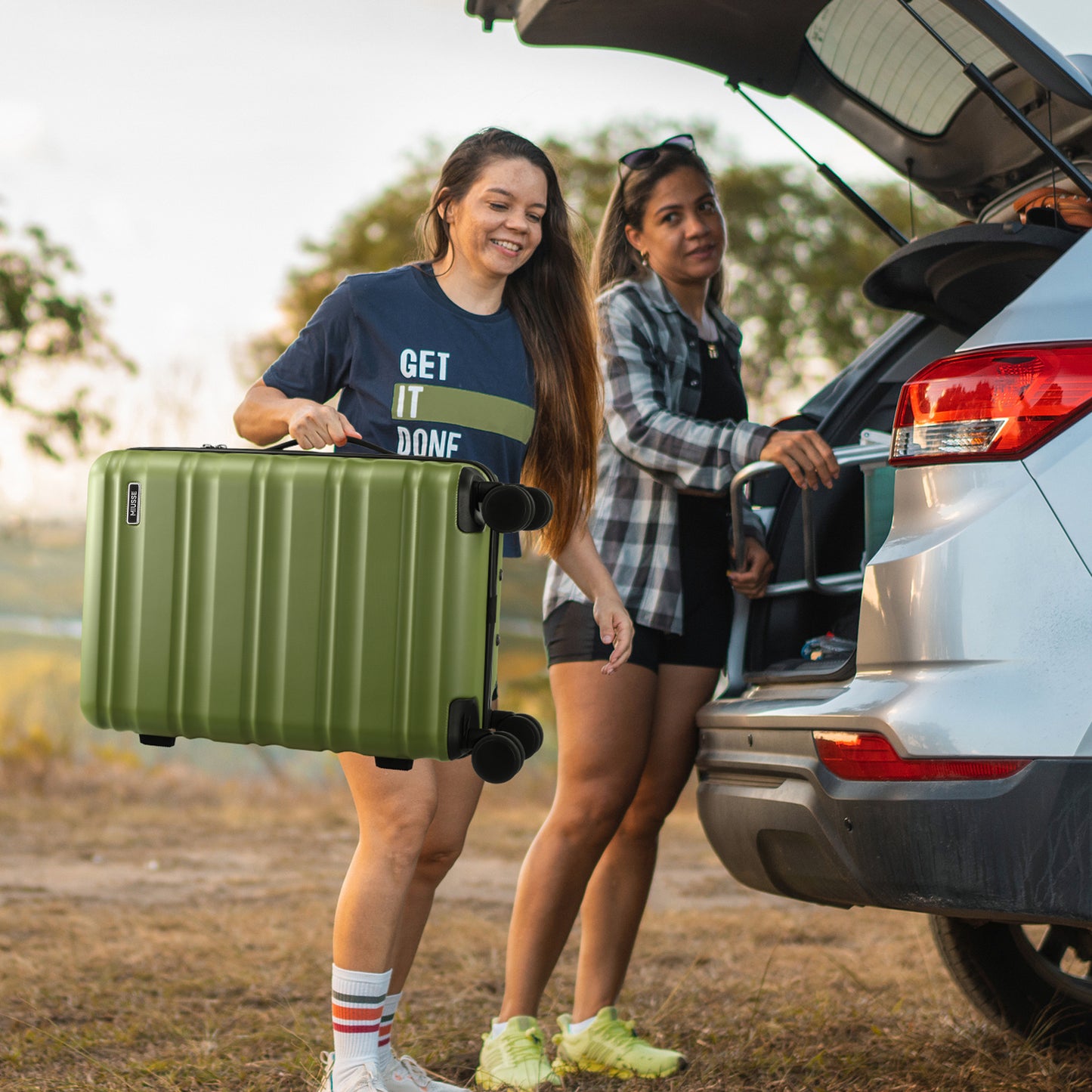 MIUSSE Carry On Luggae for Airplane, 20 Inch Carry On Suitcase with Spinner Wheels and TSA Lock, Hard Shell Luggage Sets 3 Piece with Travel Backpack