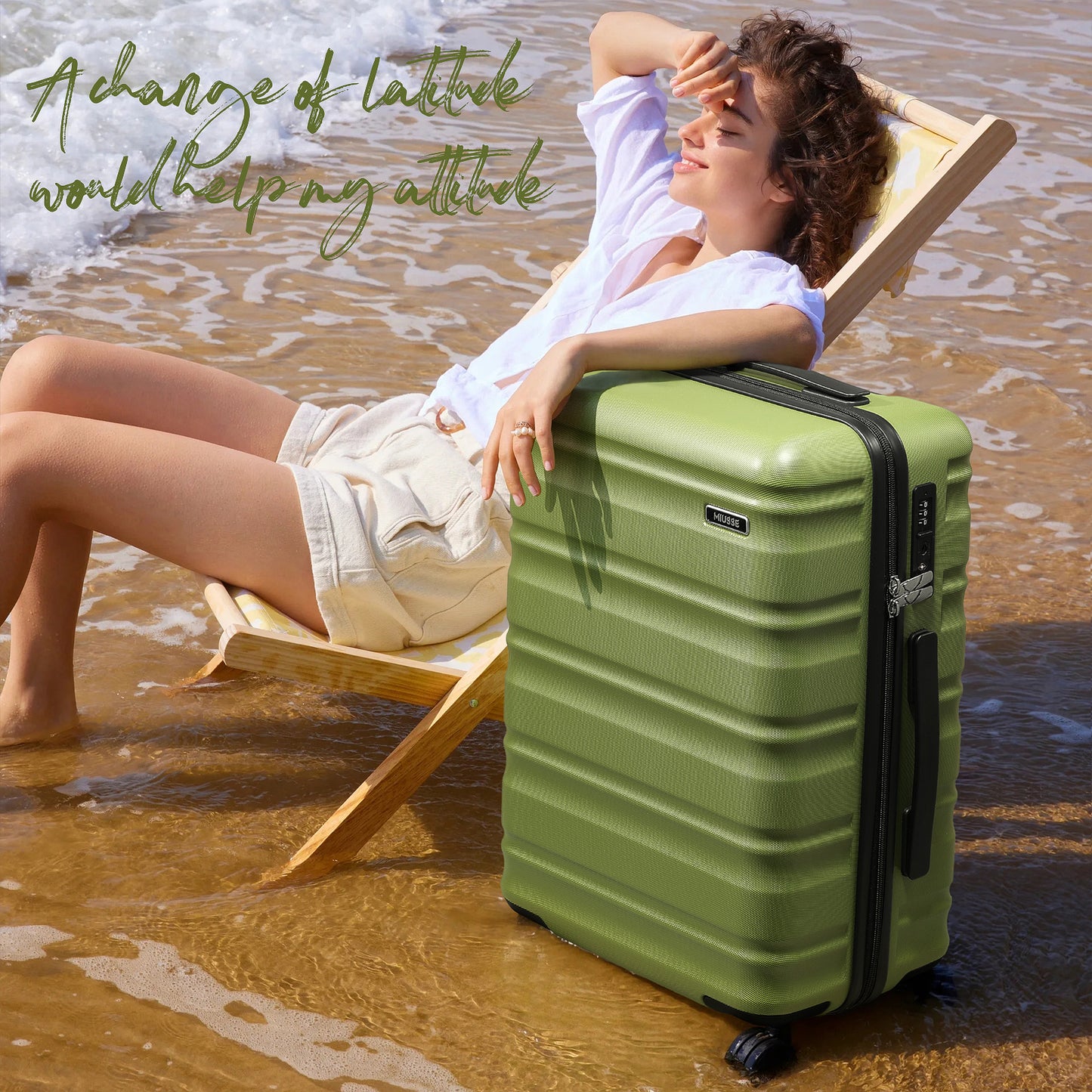 MIUSSE 5 Piece Luggage Set Expandable Hardside Luggage Sets with TSA Lock Spinner Wheels Poloycarbonate Carry On Luggage Suitcase