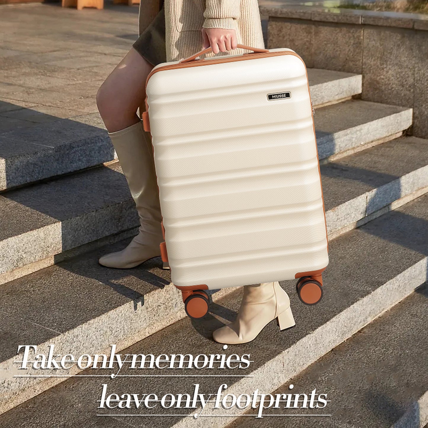 MIUSSE 5 Piece Luggage Set Expandable Hardside Luggage Sets with TSA Lock Spinner Wheels Poloycarbonate Carry On Luggage Suitcase