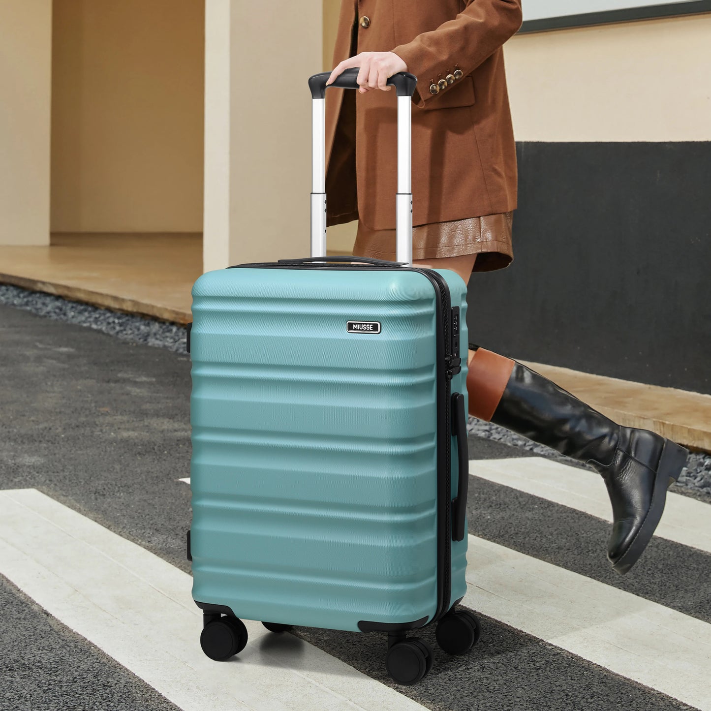 MIUSSE Carry On Luggae for Airplane, 20 Inch Carry On Suitcase with Spinner Wheels and TSA Lock, Hard Shell Luggage Sets 3 Piece with Travel Backpack