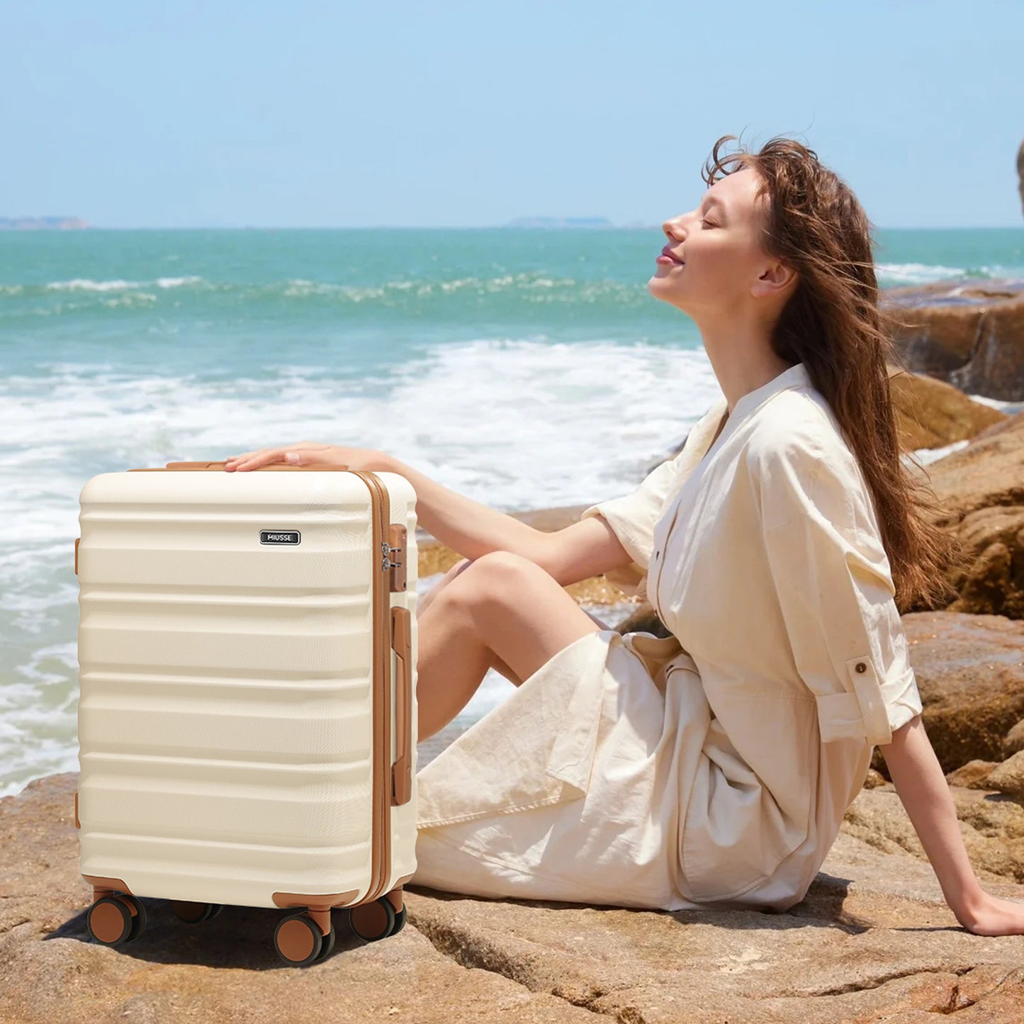 MIUSSE Hard Shell Luggage Sets, 3 Piece Luggage Set, 20/24/28 IN Carry On Luggage with TSA Lock Spinner Wheels, Hard Shell Suitcases Women Men