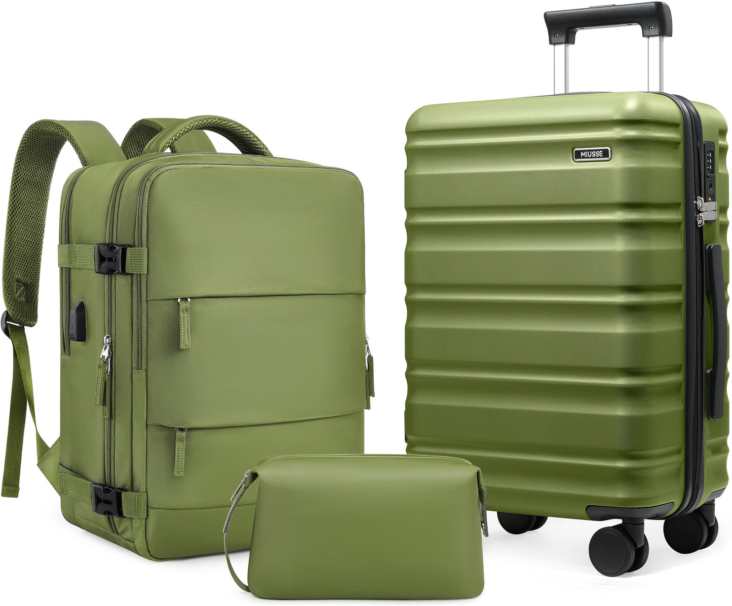 MIUSSE Luggage Sets 3 Piece, 20 Inch Carry On Luggage with Wheels, 100 MIUSSE Luggage Sets 3 Piece, 20 Inch Carry On Luggage with Wheels, 100