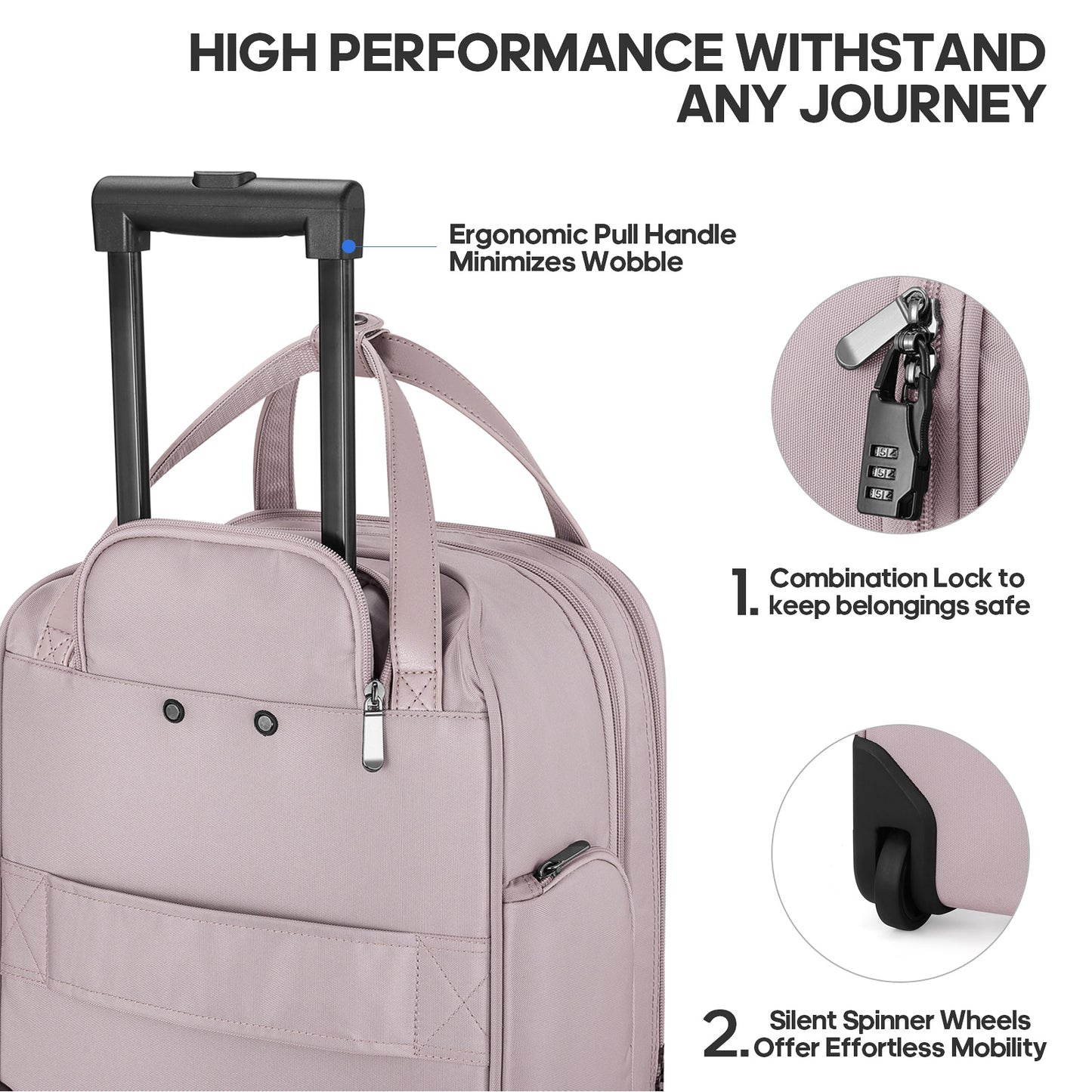 MIUSSE Underseat Carry on Luggage 16 Inch Soft Sided Luggage with Wheels and TSA Lock Airline Approved Small Suitcase for Men Women