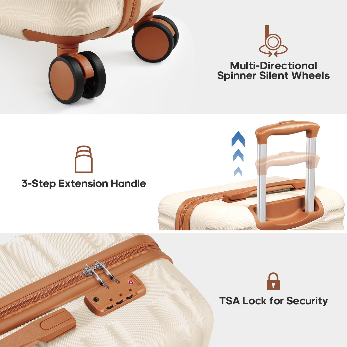 MIUSSE Hard Shell Luggage Sets 7 Pieces, 28/24/20 inch Suitcase Sets with Spinner Wheels & TSA Lock, Hard Case Luggage Set with Travel Backpack and Packing Cubes