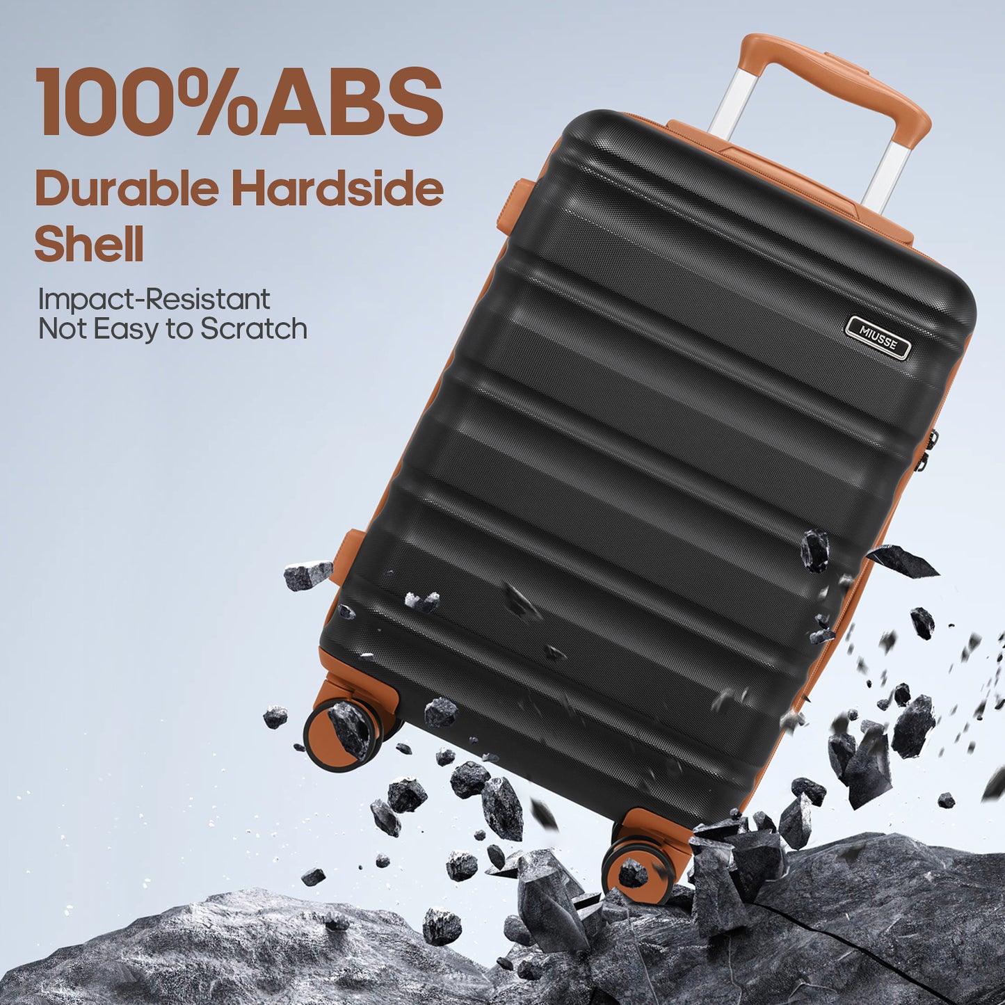 MIUSSE Hard Shell Luggage Sets 7 Pieces, 28/24/20 inch Suitcase Sets with Spinner Wheels & TSA Lock, Hard Case Luggage Set with Travel Backpack and Packing Cubes