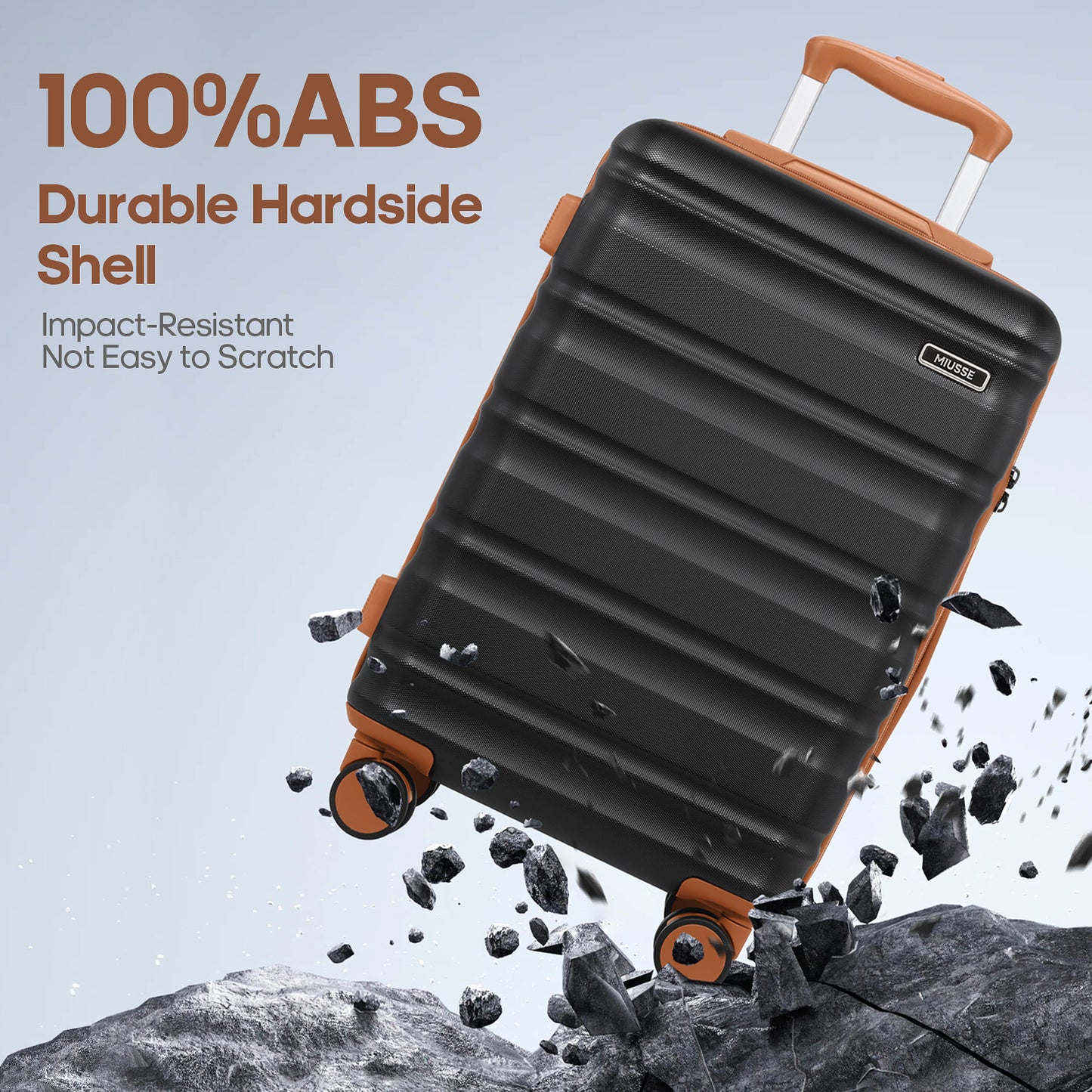 MIUSSE Carry On Luggae for Airplane, 20 Inch Carry On Suitcase with Spinner Wheels and TSA Lock, Hard Shell Luggage Sets 3 Piece with Travel Backpack