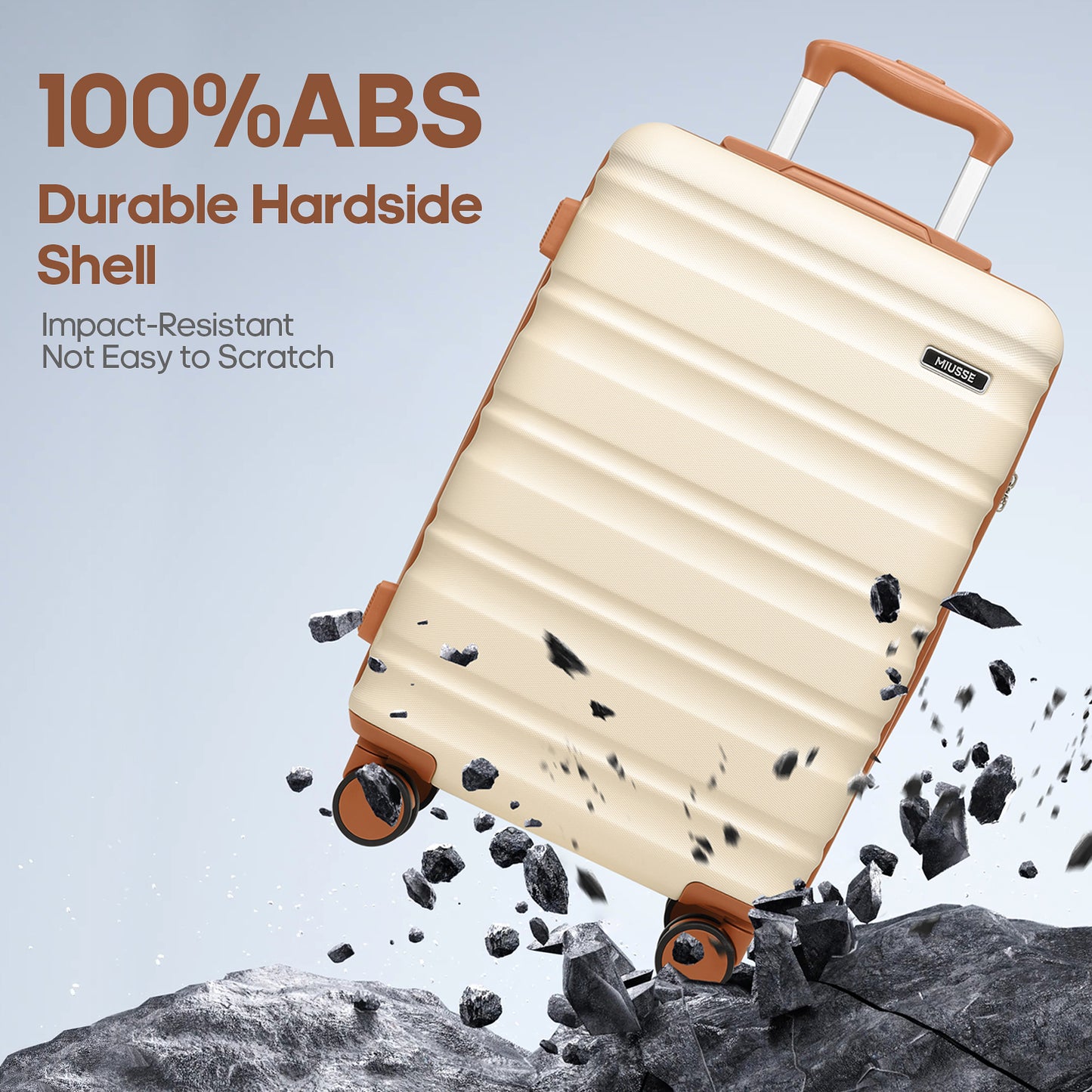 MIUSSE Carry On Luggae for Airplane, 20 Inch Carry On Suitcase with Spinner Wheels and TSA Lock, Hard Shell Luggage Sets 3 Piece with Travel Backpack