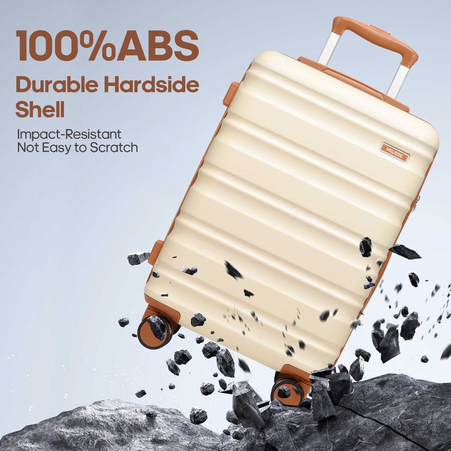MIUSSE Hard Shell Luggage Sets 7 Pieces, 28/24/20 inch Suitcase Sets with Spinner Wheels & TSA Lock, Hard Case Luggage Set with Travel Backpack and Packing Cubes