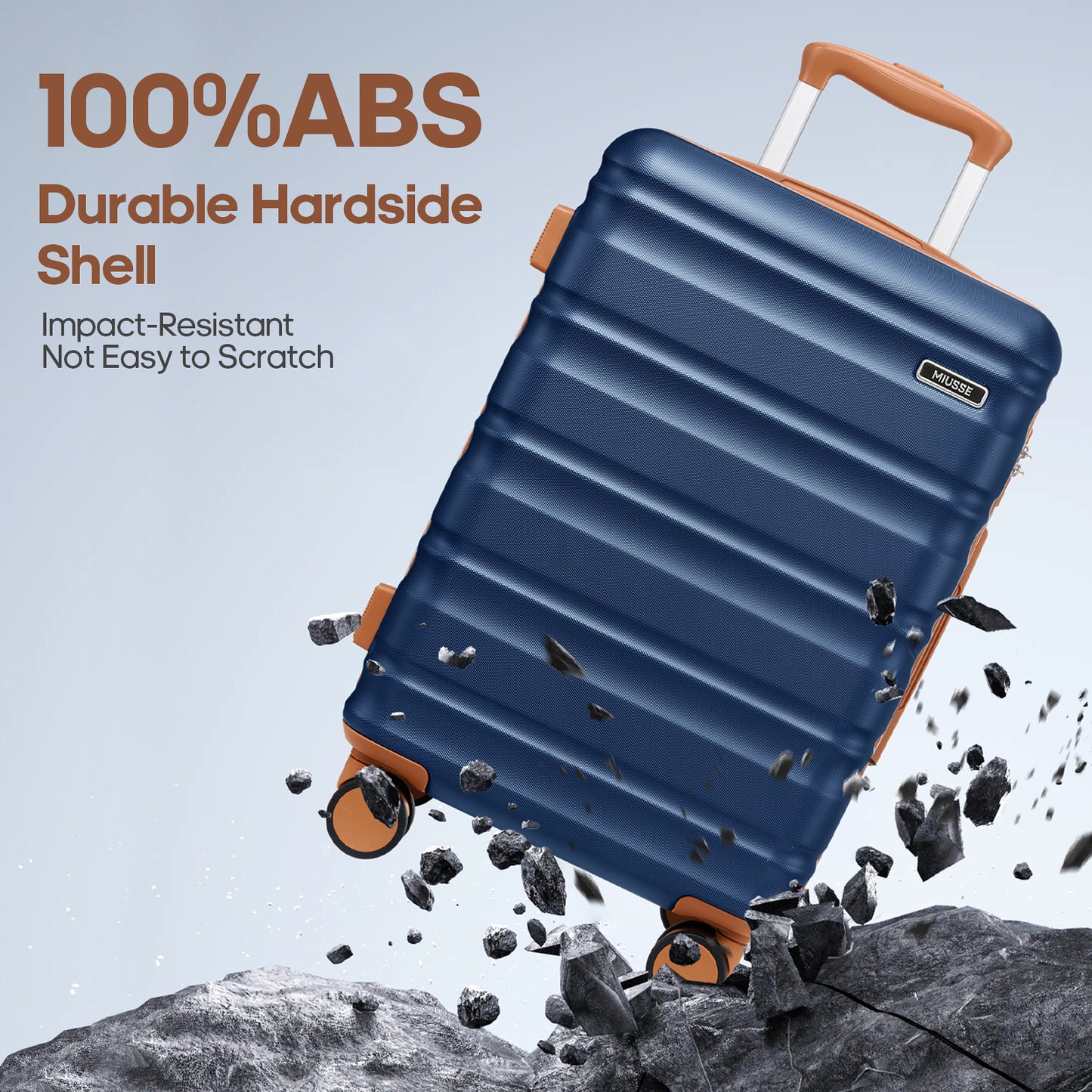 MIUSSE Hard Shell Luggage Sets 7 Pieces, 28/24/20 inch Suitcase Sets with Spinner Wheels & TSA Lock, Hard Case Luggage Set with Travel Backpack and Packing Cubes