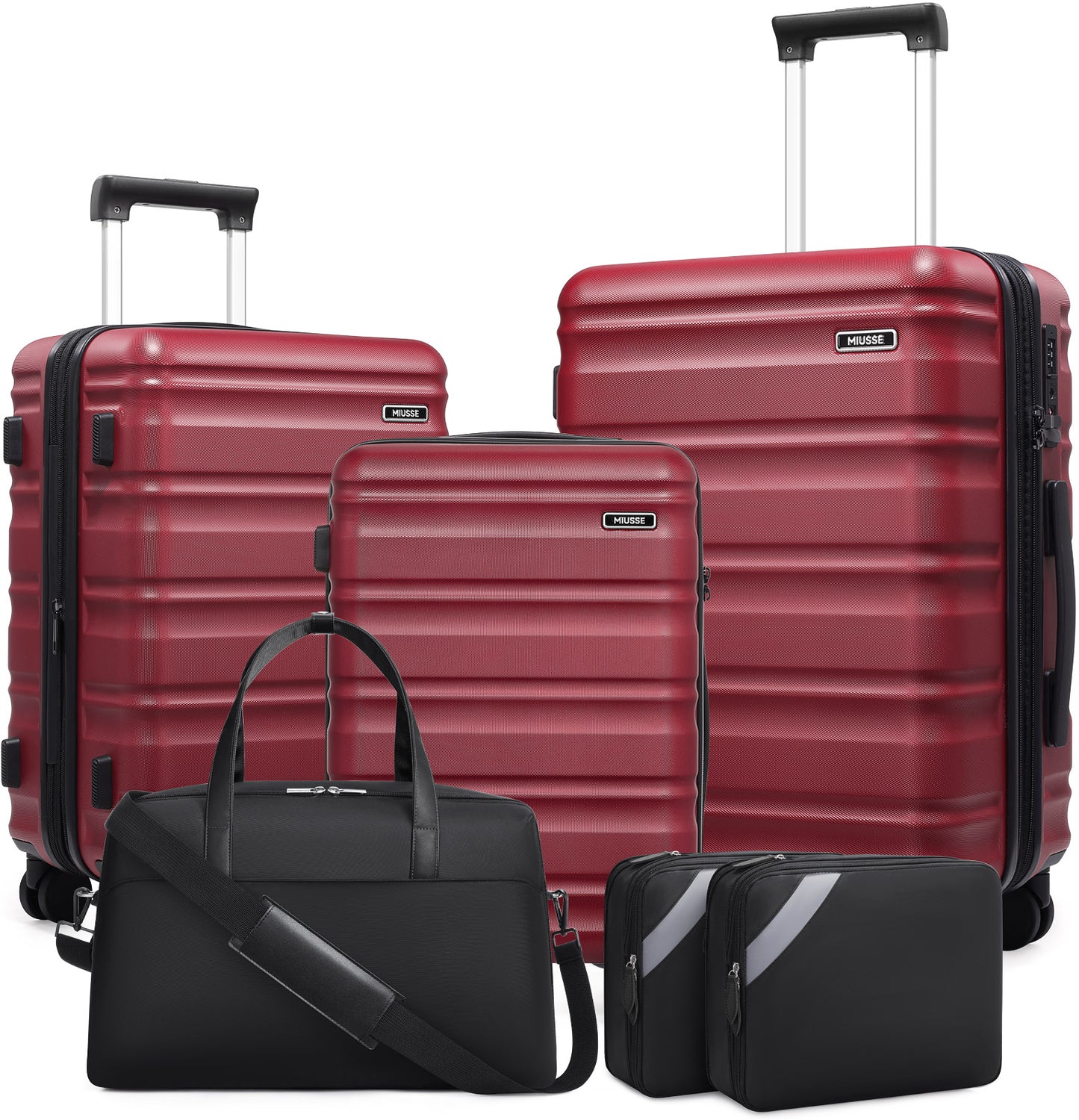 MIUSSE 5 Piece Luggage Set Expandable Hardside Luggage Sets with TSA Lock Spinner Wheels Poloycarbonate Carry On Luggage Suitcase