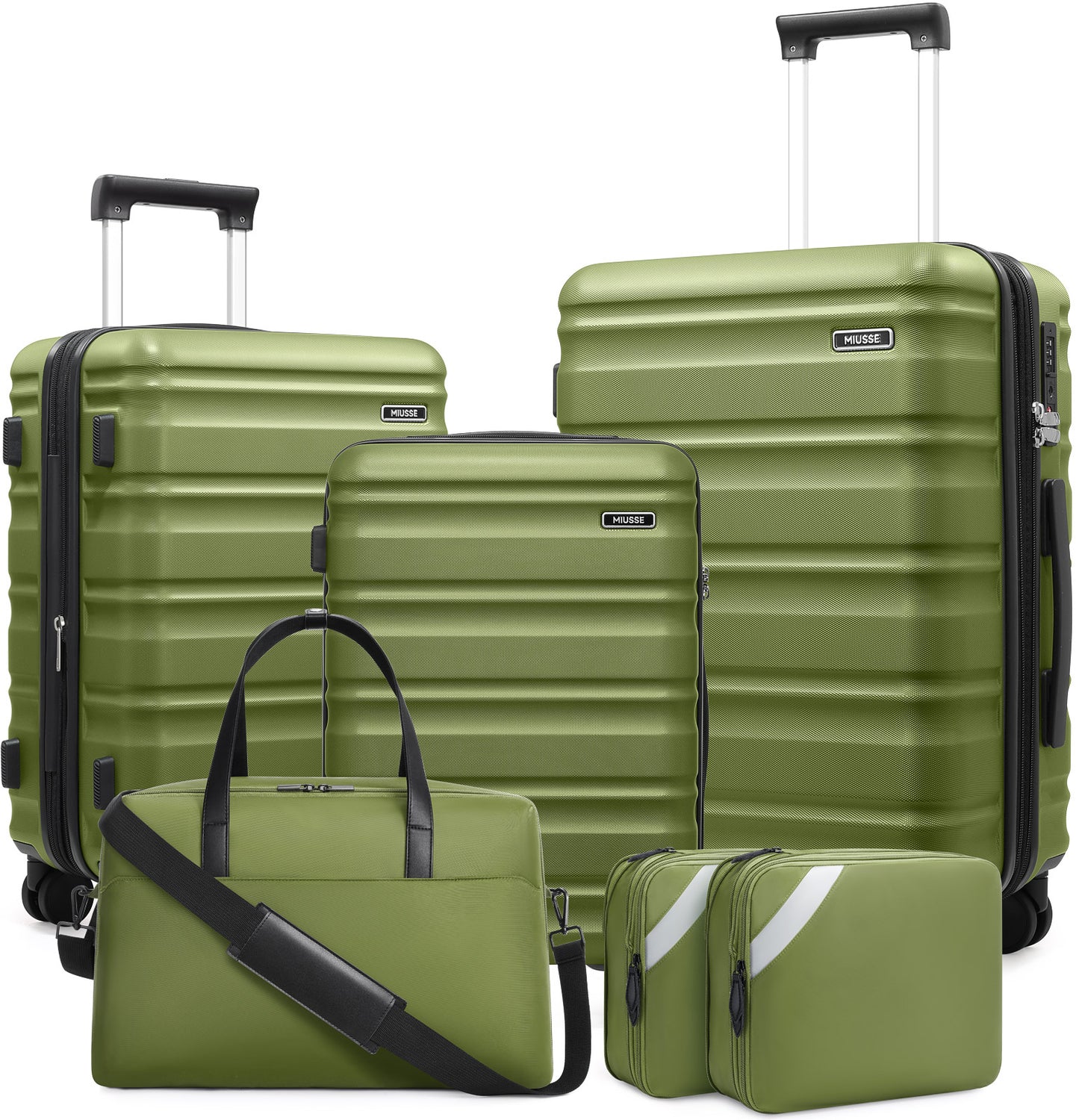MIUSSE 5 Piece Luggage Set Expandable Hardside Luggage Sets with TSA Lock Spinner Wheels Poloycarbonate Carry On Luggage Suitcase