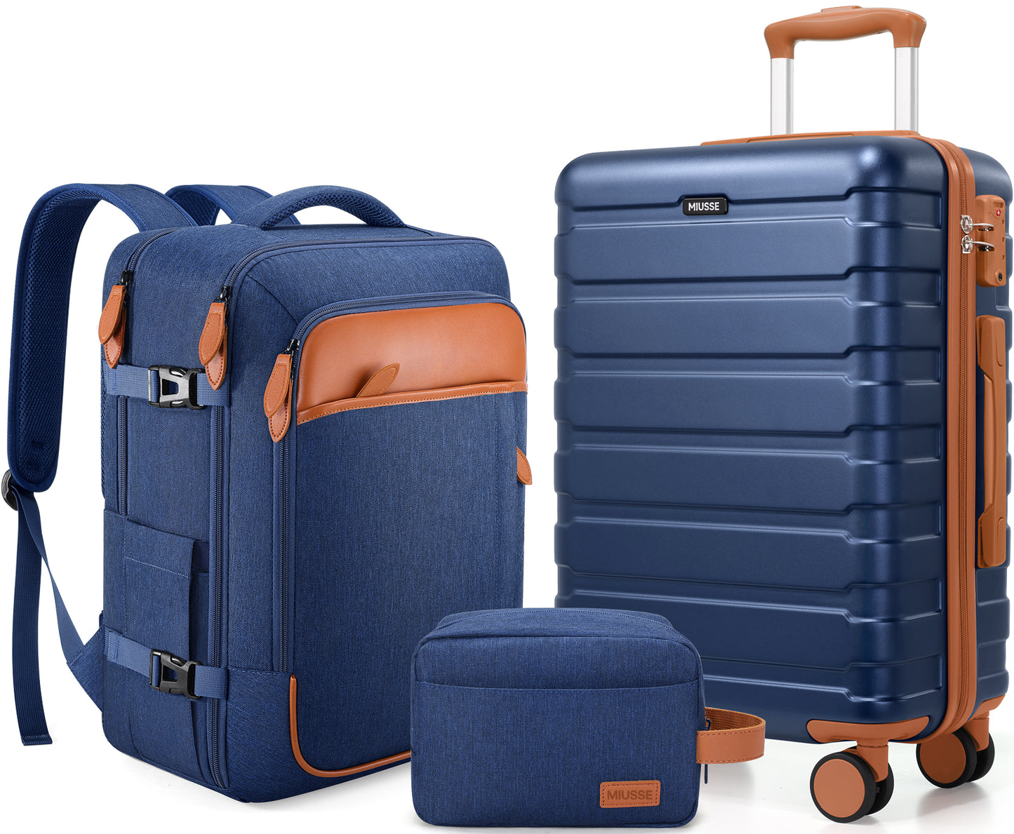 MIUSSE Hard Shell Luggage Sets Piece, Luggage with Backpack Set, 20